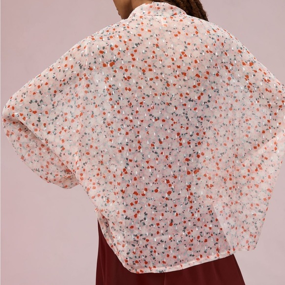 NWOT Anthropologie Floral Tie-Front Kimono - Picture 3 of 5